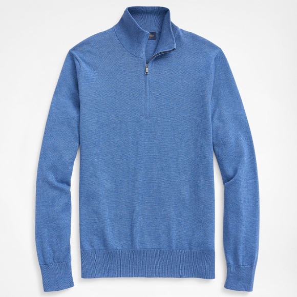 Supima® Cotton Half-Zip Sweater L - Picture 1 of 5